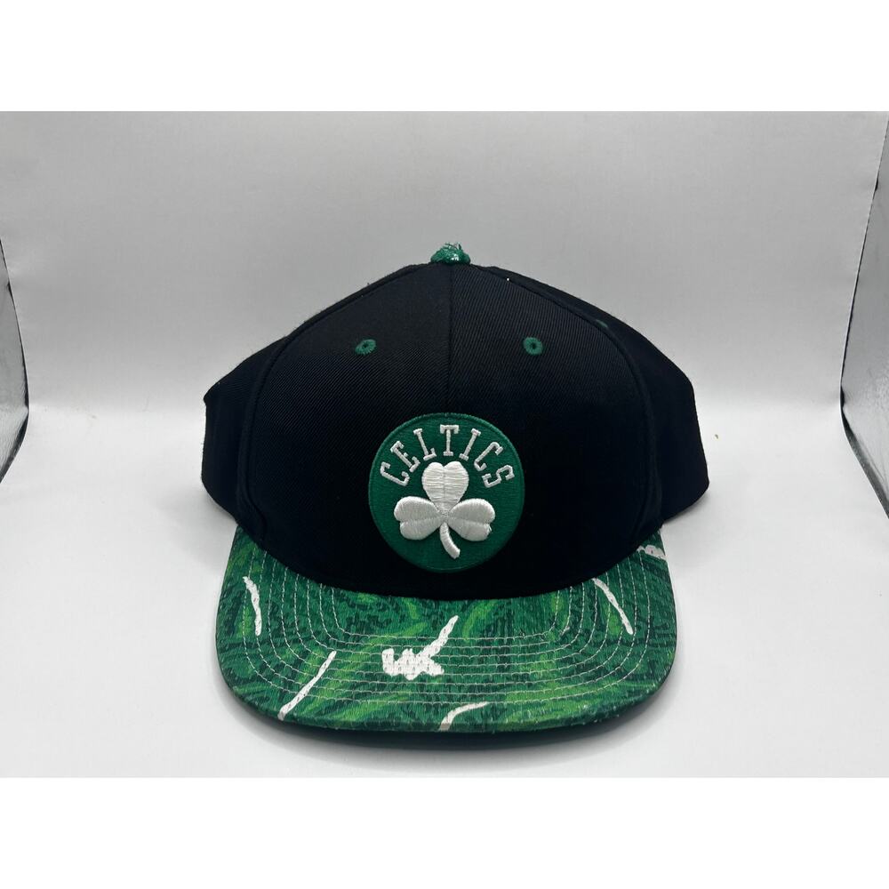 Mitchell & Ness Celtics Snapback Hat Red Green Under-Brim Retro High Crown Cap